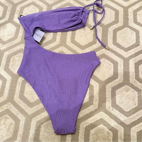 La Porte Swimwear One Piece Swimsuit in Purple M NWT - Picture 3 of 12